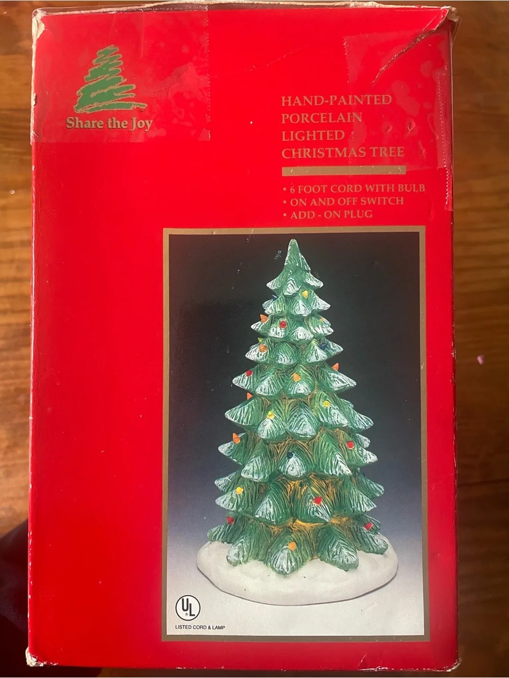Vintage ‘93 Lemax Hand-Painted Porcelain Lighted Christmas Tree Home Decor